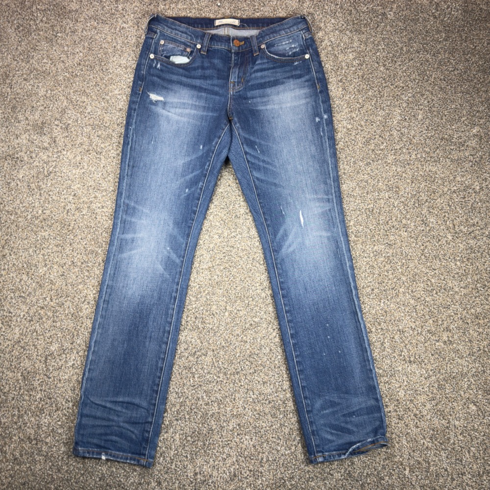 Madewell Slim Boyjean 25 Medium Wash Distressed Relaxed Tapered Denim Jeans